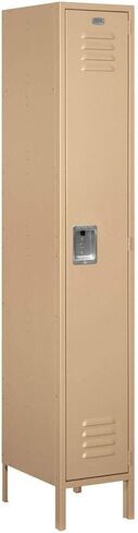 Salsbury Industries 51168TN-U Single Tier 15-Inch Wide 6-Feet High 18-Inch Deep Unassembled Extra Wide Standard Metal Locker, Tan Brown in Kuwait