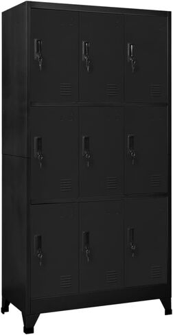 vidaXL Locker Cabinet Black 35.4"x17.7"x70.9" Steel in Kuwait