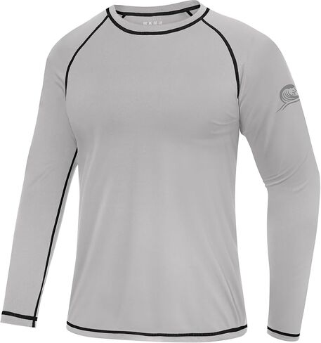 قمصان سباحة للرجال بعامل حماية من الأشعة فوق البنفسجية 50+ وأكمام طويلة، قمصان سباحة للحماية من أشعة الشمس فوق البنفسجية بعامل وقاية من أشعة الشمس، قميص مائي خفيف الوزن للمشي لمسافات طويلة وصيد الأسماك in Kuwait