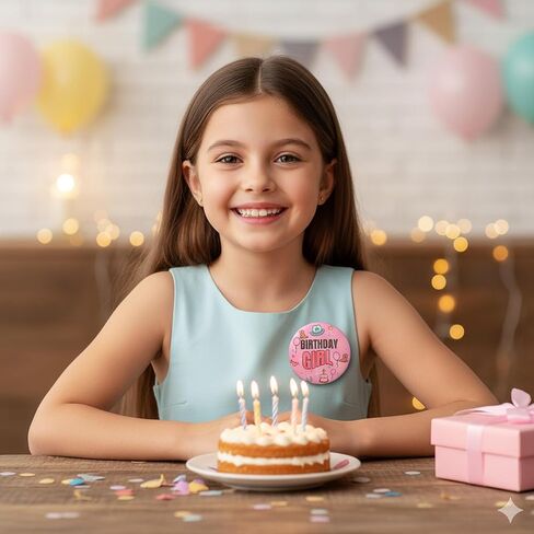Birthday Girl Pin – Cowgirl Western Happy Birthday Button Badge, Pink Party Decor for Western Theme, Rodeo Birthday Celebration & Country Party Photo Booth Prop, 2.25 Inch in Saudi Arabia