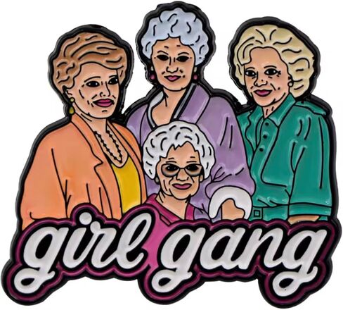 The Golden Girls Girl Gang Rose Dorothy Blanche Sophia Betty White Classic Comedy TV Show 1.3" Enamel Pin Badge in Saudi Arabia