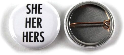 أزرار LGBTQ+ She/Her/Hers هي الضمائر المفضلة لدي - دبابيس ملونة ودائرية متينة لحقائب الظهر والسترات والأشرطة والأحداث - مثالية لاحتفالات الفخر - 1 بوصة (25 حزمة) in Kuwait