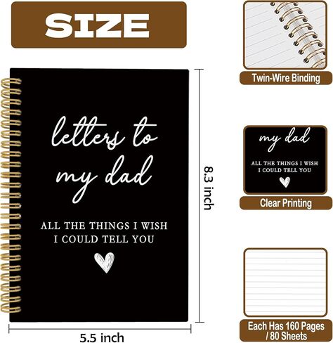 Dad Memorial Gift Notebook, Loss of Father Dad Remembrance Sympathy Gift Bereavement Journal Notebook, Letters to My Dad Hardcover Writing Spiral Notebooks 5.5x8.7 Inch in Saudi Arabia