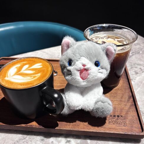4.3-inch Gray Cat Plush Keychain Purse Charm,Cute Bag Charms Gifts for Women in Saudi Arabia