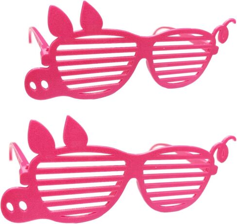 2PCS Pink Pig Glasses Fox Costume for Men Women Accessorry Halloween Zooto Hutter Shades Eyewear Cosplay Props (Small + Big) in Saudi Arabia