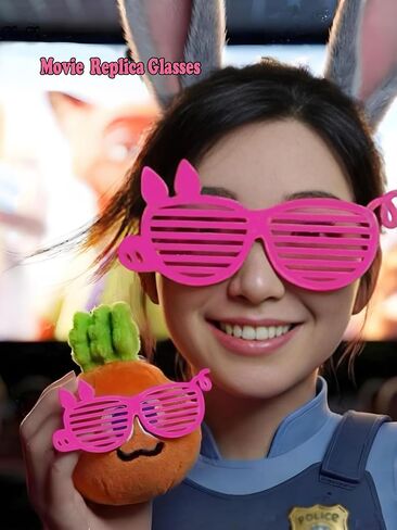 2PCS Pink Pig Glasses Fox Costume for Men Women Accessorry Halloween Zooto Hutter Shades Eyewear Cosplay Props (Small + Big) in Saudi Arabia