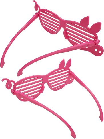 2PCS Pink Pig Glasses Fox Costume for Men Women Accessorry Halloween Zooto Hutter Shades Eyewear Cosplay Props (Small + Big) in Saudi Arabia