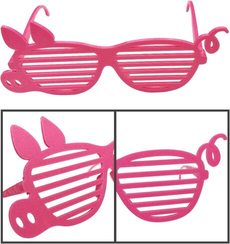 2PCS Pink Pig Glasses Fox Costume for Men Women Accessorry Halloween Zooto Hutter Shades Eyewear Cosplay Props (Small + Big) in Saudi Arabia