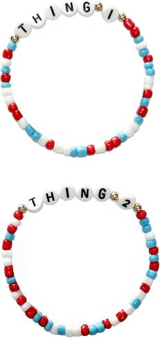 Pronature 2 Pcs Thing 1 2 Bracelets Friendship Matching Beads Bracelets Jewelry Costume Accessories for Best Friend Couples in Saudi Arabia