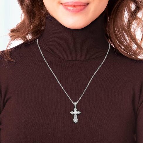 Claddagh Gold Fine .925 Sterling Silver Crucifix Jesus Christ on the Eastern Orthodox IC XC NIKA Cross Pendant Necklace with with Rolo Chain and Pendant only in Saudi Arabia