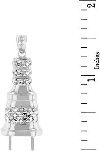 Hip Hop Jewelry Textured 925 Sterling Silver Electric Lightning Power Plug Pendant in Saudi Arabia