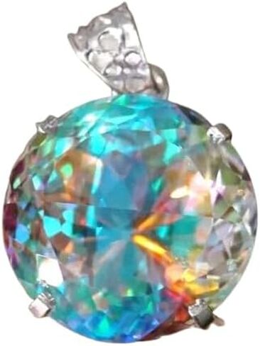 102 Ct+Rare Natural Mystic Topaz Multi Color 925 Solid Silver Pendant Gemstone in Saudi Arabia