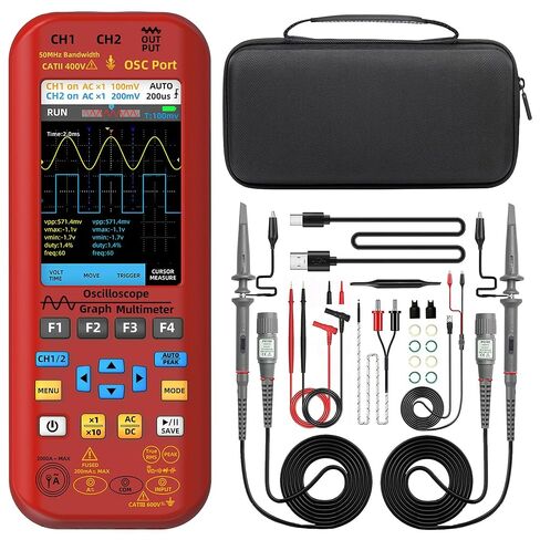 BSIDE Handheld Oscilloscope Multimeter, 10MHz Bandwidth Automotive Oscilloscope, Current Capacitance Frequency Ohm Temperature Diode Voltage Tester in Kuwait