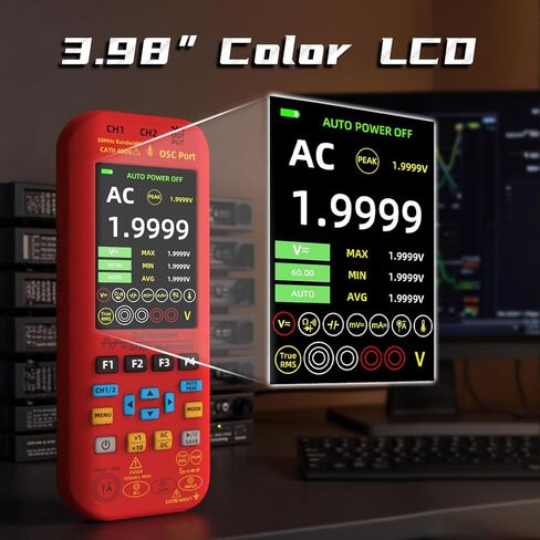 BSIDE Handheld Oscilloscope Multimeter, 10MHz Bandwidth Automotive Oscilloscope, Current Capacitance Frequency Ohm Temperature Diode Voltage Tester in Kuwait