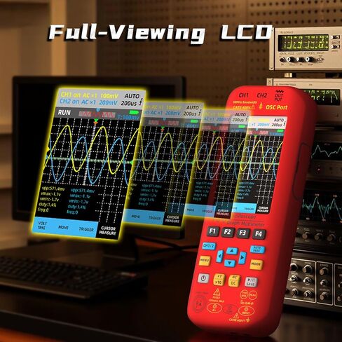 BSIDE Handheld Oscilloscope Multimeter, 10MHz Bandwidth Automotive Oscilloscope, Current Capacitance Frequency Ohm Temperature Diode Voltage Tester in Kuwait