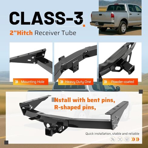وصلة سحب المقطورة من الفئة 3، جهاز استقبال 2 بوصة متوافق مع تويوتا تندرا 2000-2006 (بدون مصد سحب المصنع) in Kuwait