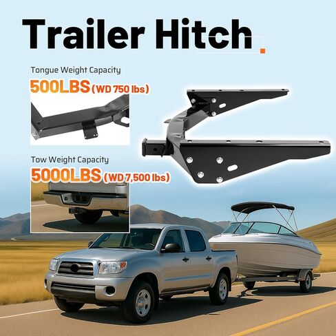 وصلة سحب المقطورة من الفئة 3، جهاز استقبال 2 بوصة متوافق مع تويوتا تندرا 2000-2006 (بدون مصد سحب المصنع) in Kuwait