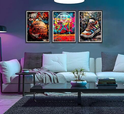 3pcs Cool Astronaut Canvas Wall Art Funny Whimsical Spaceman Basketball Posters Prints Paintings Universe Space Boy Wall Decor Pictures for Teen Boys Room Living Room Bedroom Decoration Unframed in Saudi Arabia