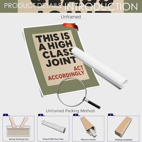 This Is A High Class Joint Wall Art, Humorous Typography, Bold Canvas Poster, Funny Print, Elegant Wall Decor For Living Room, Office, or Lounge 16X24 in Unframed in Saudi Arabia