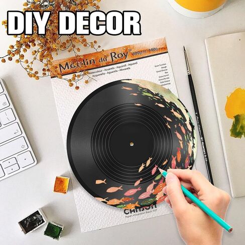 6 عبوات من سجلات الفينيل الفارغة، غطاء ألبوم CD مزيف مقاس 12 بوصة، طقم ملصق جداري من الفينيل العتيق، سجلات ديكور جمالية لغرفة النوم، ديكور DIY لتزيين حفلات موسيقى الروك أند رول in Kuwait