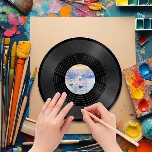 6 عبوات من سجلات الفينيل الفارغة، غطاء ألبوم CD مزيف مقاس 12 بوصة، طقم ملصق جداري من الفينيل العتيق، سجلات ديكور جمالية لغرفة النوم، ديكور DIY لتزيين حفلات موسيقى الروك أند رول in Kuwait