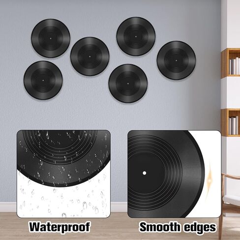 6 عبوات من سجلات الفينيل الفارغة، غطاء ألبوم CD مزيف مقاس 12 بوصة، طقم ملصق جداري من الفينيل العتيق، سجلات ديكور جمالية لغرفة النوم، ديكور DIY لتزيين حفلات موسيقى الروك أند رول in Kuwait