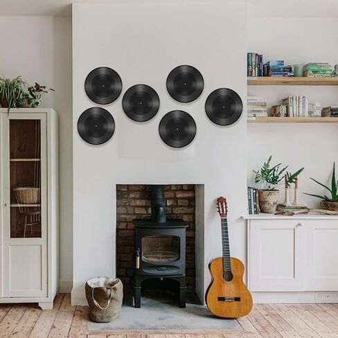 6 عبوات من سجلات الفينيل الفارغة، غطاء ألبوم CD مزيف مقاس 12 بوصة، طقم ملصق جداري من الفينيل العتيق، سجلات ديكور جمالية لغرفة النوم، ديكور DIY لتزيين حفلات موسيقى الروك أند رول in Kuwait