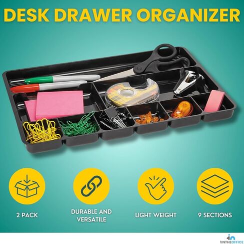 منظم صينية الأدراج 1InTheOffice ذو 9 حجرات (عبوتان) in Kuwait