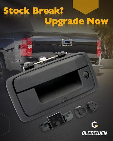 Tailgate Handle Kit w/ Camera Hole, Compatible with 2016-2019 Chevy Silverado & GMC Sierra 1500 2500 3500 HD, Exterior Rear Tail Gate Liftgate Latch Lock Handle with Keyhole, OE# 23448681, 23487215 in Saudi Arabia