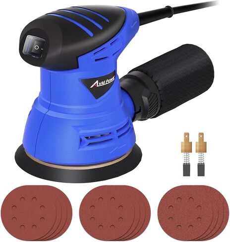 AVID POWER 20V Cordless Orbital Sander 5 Inch Electric Sander Tool with 6 Variable Speeds 7000-11000 RPM Battery Powered Sanders for Woodworking, 30 Pcs Sandpapers and Dust Collection Bag in Saudi Arabia