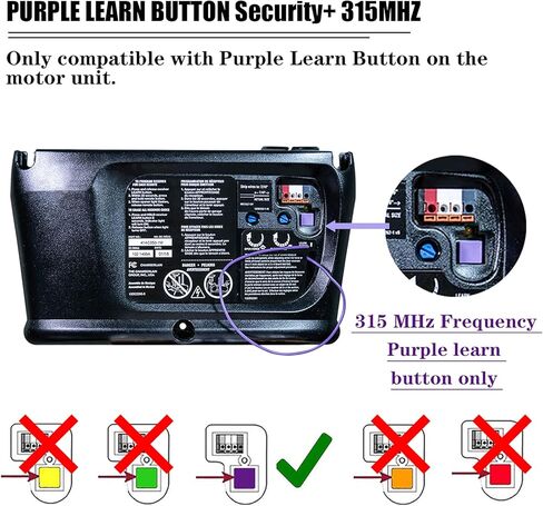 LAWOHO فتاحة المرآب الفرس التحكم عن بعد سلسلة المفاتيح فوب، استبدال LiftMaster 371LM 373LM تشامبرلين 950D 953D 956D، تردد 315 ميجا هرتز in Kuwait