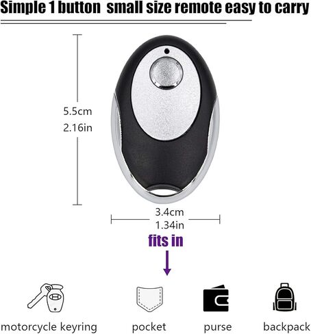 LAWOHO فتاحة المرآب الفرس التحكم عن بعد سلسلة المفاتيح فوب، استبدال LiftMaster 371LM 373LM تشامبرلين 950D 953D 956D، تردد 315 ميجا هرتز in Kuwait