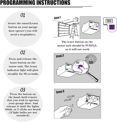 LAWOHO فتاحة المرآب الفرس التحكم عن بعد سلسلة المفاتيح فوب، استبدال LiftMaster 371LM 373LM تشامبرلين 950D 953D 956D، تردد 315 ميجا هرتز in Kuwait