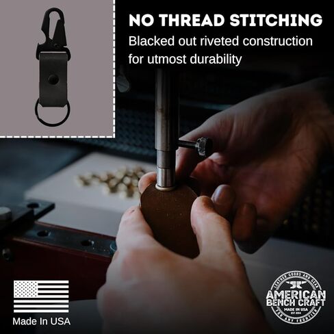 سلسلة مفاتيح فتاحة الزجاجات من American Bench Craft - سلسلة مفاتيح تكتيكية سوداء اللون - سلسلة مفاتيح من الجلد المحبب بالكامل مصنوعة في الولايات المتحدة الأمريكية in Kuwait
