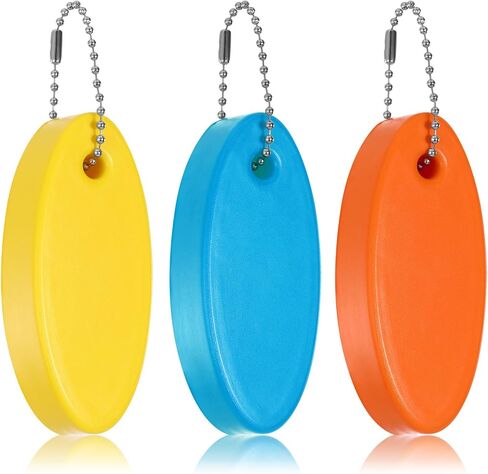 3 Pcs Foam Floating Keychain for Boat Keys, Oval Shaped Bright Color Floating Keychain Waterproof Surfboard Key Ring for Kayak, Sailing, Swiming, Fishing (Yellow, Orange, Sky Blue) in Kuwait