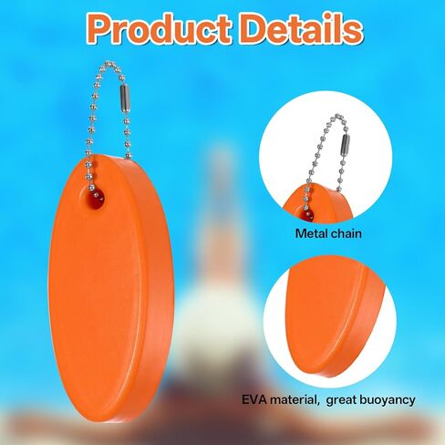 3 Pcs Foam Floating Keychain for Boat Keys, Oval Shaped Bright Color Floating Keychain Waterproof Surfboard Key Ring for Kayak, Sailing, Swiming, Fishing (Yellow, Orange, Sky Blue) in Kuwait