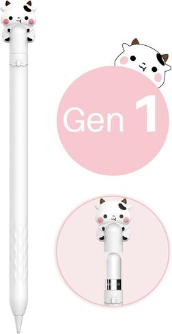 حافظة أقلام NIUTRENDZ Cute Bear Apple لقلم Apple الجيل الثاني من السيليكون وغطاء حماية وإكسسوارات الجلد (وردي فراولة، قلم Apple Pencil الجيل الثاني) in Kuwait