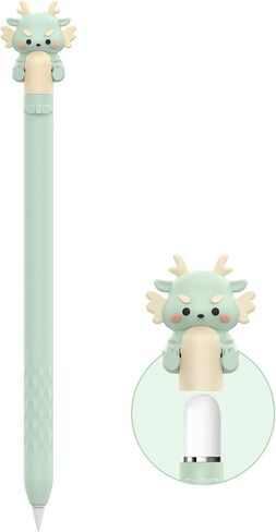 حافظة أقلام NIUTRENDZ Cute Bear Apple لقلم Apple الجيل الثاني من السيليكون وغطاء حماية وإكسسوارات الجلد (وردي فراولة، قلم Apple Pencil الجيل الثاني) in Kuwait