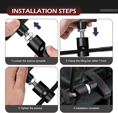 2PCS Car Hood Prop Struts Clamp, Metal Hood Strut Clamp, Adjustable Engine Hood Prop Tool, Portable 0.43" Lift Support Clamp, Universal for Tailgate Hatch Car Trunk in Saudi Arabia