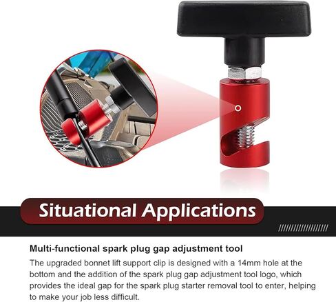 2PCS Car Hood Prop Struts Clamp, Metal Hood Strut Clamp, Adjustable Engine Hood Prop Tool, Portable 0.43" Lift Support Clamp, Universal for Tailgate Hatch Car Trunk in Saudi Arabia