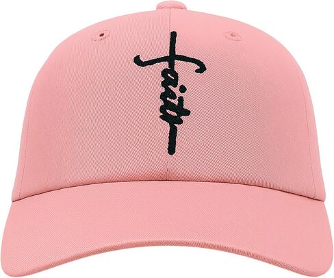 Christian Baseball Cap Embroidered Faith Cross Hat Adjustable Structured Front Panel Thick Raised Stitching in Saudi Arabia