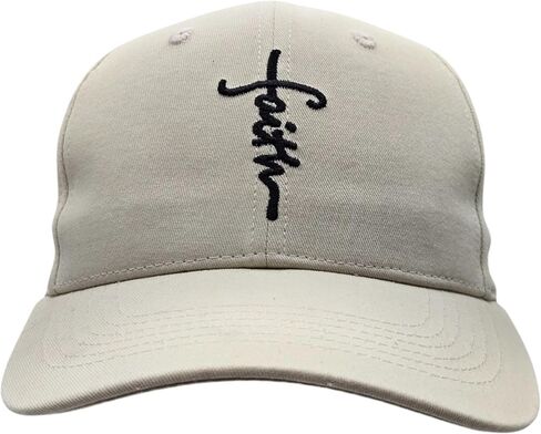 Christian Baseball Cap Embroidered Faith Cross Hat Adjustable Structured Front Panel Thick Raised Stitching in Saudi Arabia