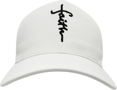 Christian Baseball Cap Embroidered Faith Cross Hat Adjustable Structured Front Panel Thick Raised Stitching in Saudi Arabia