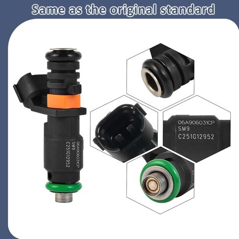 2.0L EA827 Fuel Injectors,Compatible with/VW 2011-2015 Jetta 2.0 S Base Naturally Aspirated |4 Holes| |4 PC Set| Replaces: 06A906031CP in Kuwait