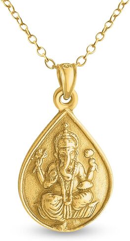 AZAGGI قلادة قلادة غانيشا الفيل الله دمعة Om رمز الروحي الهندوسي الدينية 925 فضة in Kuwait