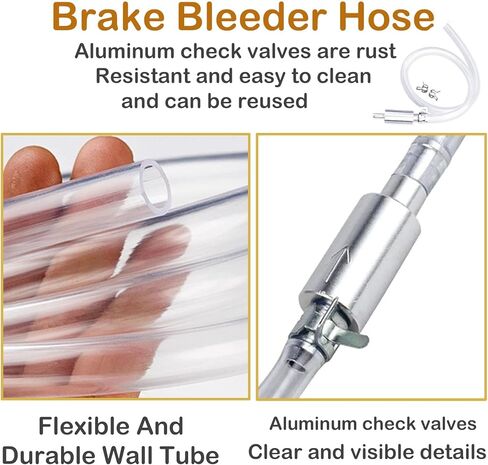 2pc Brake Bleeder Hose One Way Check Valve, Tasutterr Brake Bleeder, One Way Check Valve Tube Bleeding Tool Kit for Hydraulic System Bleeding, One Man Hydraulic Motive Brakes Nozzle Clamps in Saudi Arabia
