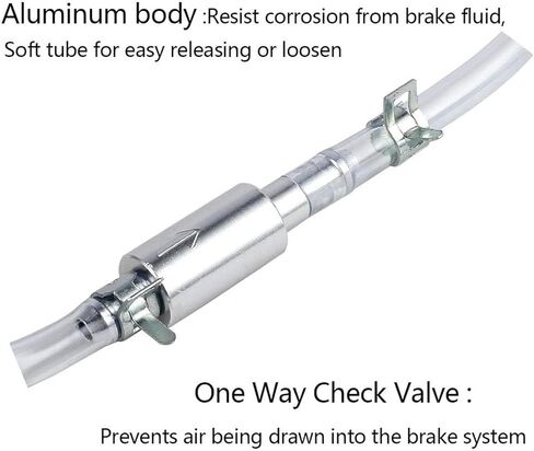 2pc Brake Bleeder Hose One Way Check Valve, Tasutterr Brake Bleeder, One Way Check Valve Tube Bleeding Tool Kit for Hydraulic System Bleeding, One Man Hydraulic Motive Brakes Nozzle Clamps in Saudi Arabia
