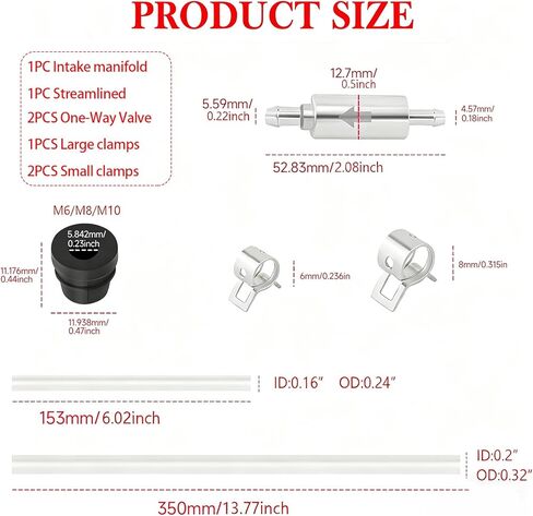 Brake Bleeder Hose Kit with One Way Check Valve, Universal Brake Bleeding Tool for Motorcycle Car Truck SUV, Includes Rubber Hoses Clamps Dust Caps for Brake Fluid Bleeder System in Kuwait