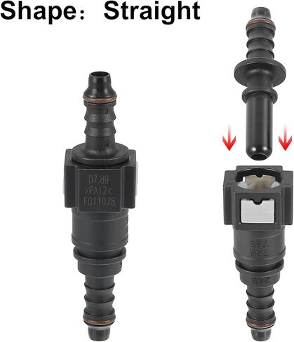 X AUTOHAUX 7.89 مللي متر SAE إلى 5/16 8 مللي متر مستقيم خط الوقود خرطوم الإفراج السريع موصل قطع خرطوم النايلون 2 قطعة in Kuwait