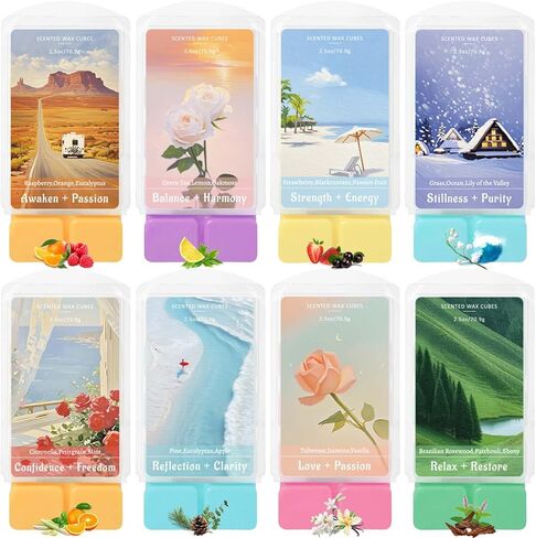 Scented Wax Melts, Wax Melts Wax Cubes, Soy Wax Cubes for Warmer Wax Melts Gift Set Ocean Breeze(2 x 2.5oz) in Kuwait